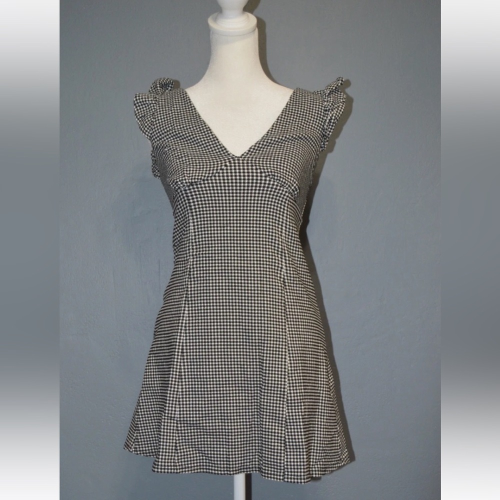 Forever 21 Sz Small Black White Gingham Sleeveless Mini